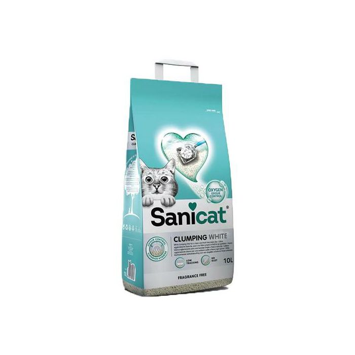 Sanicat Fragrance Free Clumping bijeli grudvajući pijesak bez mirisa 10 lit