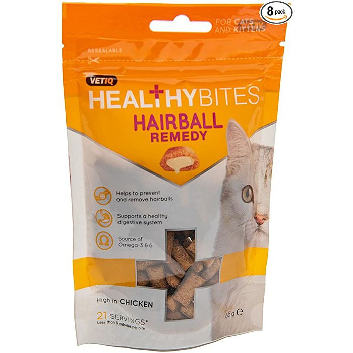 VetIQ Hairball suha hrana poslastica za mačke 65g